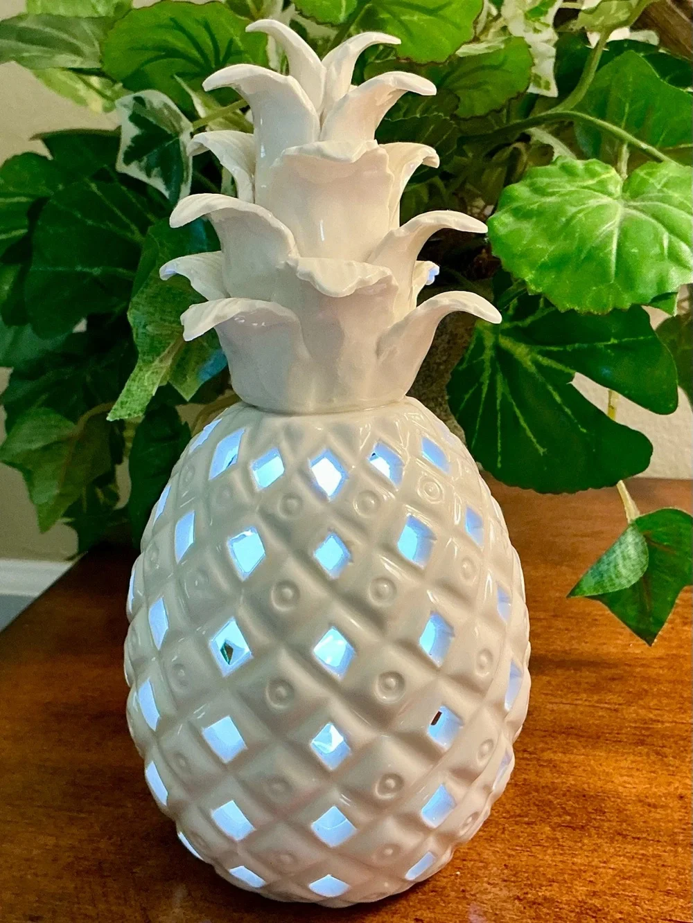 Two's Company White Ceramic Pineapple Lantern